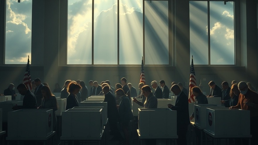 Voters in a polling place, embodying faith-driven conservatives and election integrity.