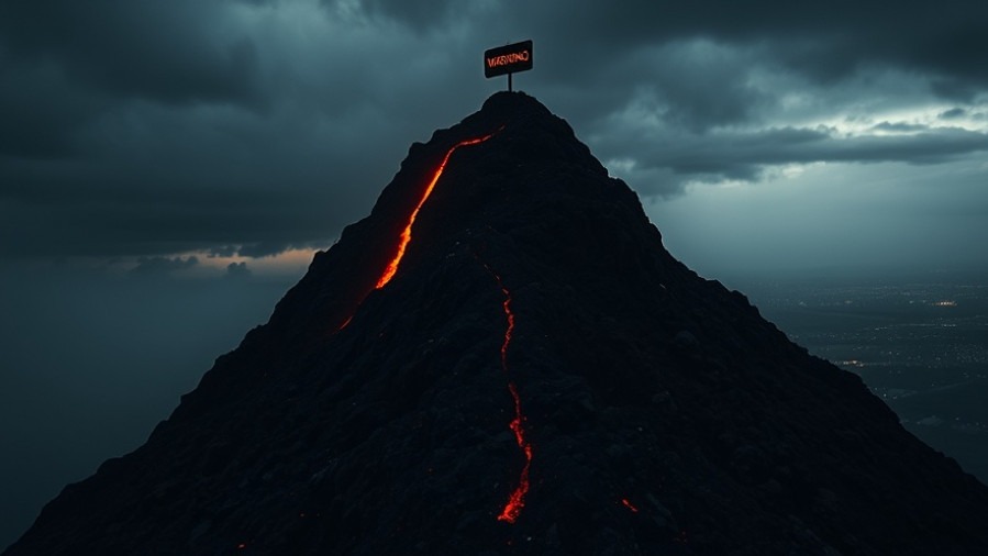 Power of words depicted in a foreboding mountain scene, symbolizing prophetic decrees.