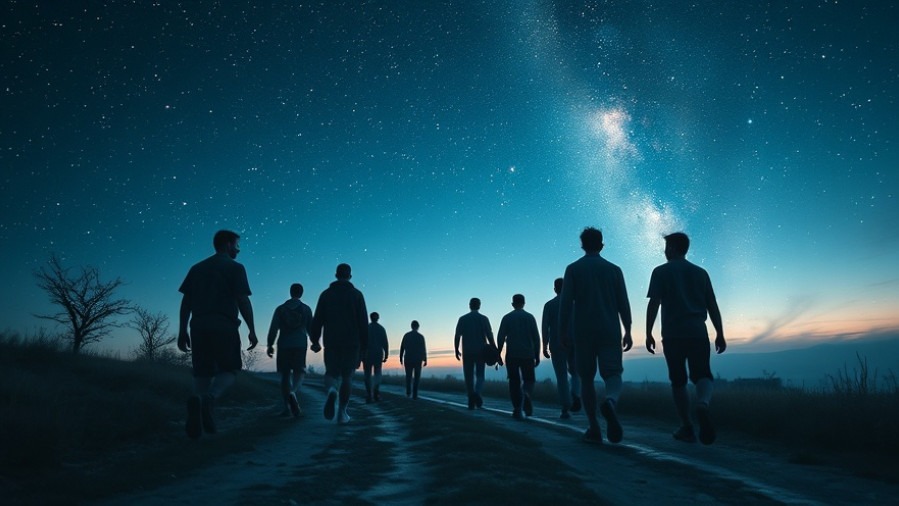 Cinematic scene of 12 Sons of Issachar, embodying JosephZ's prophetic believers amid cosmic elements.