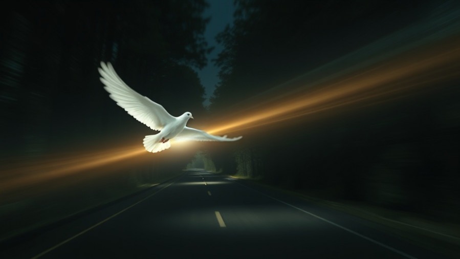 A dove in blinding light symbolizes take action amidst darkness, embodying Kingdom responsibilities.