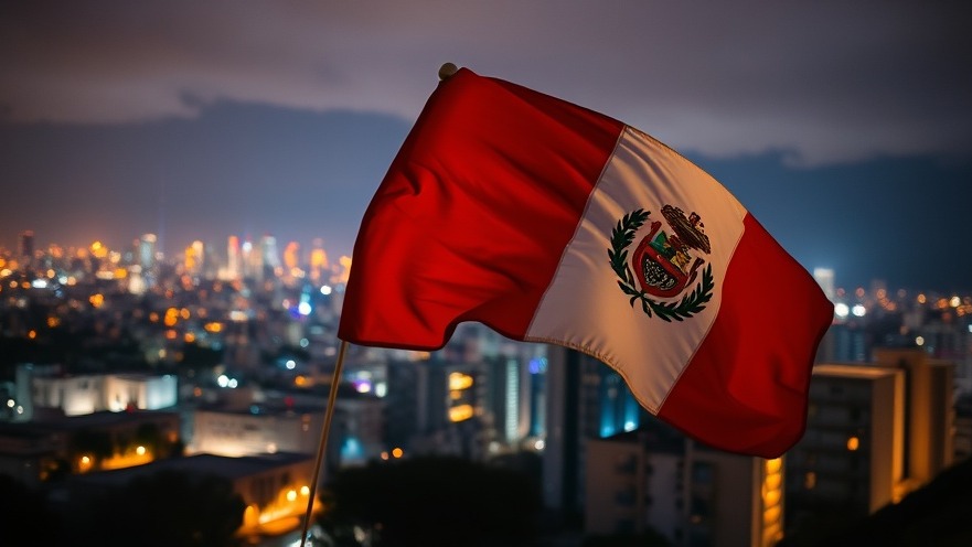 Cinematic city skyline at dusk with puru flag, highlighting Christian activism themes.