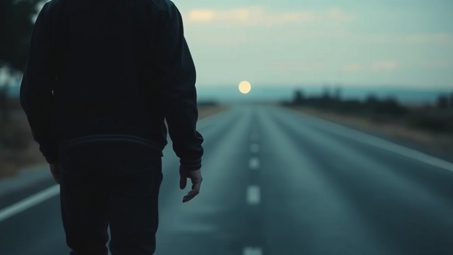 Young man reflecting on an empty road, embodying a spirit-filled life under Holy Spirit guidance.