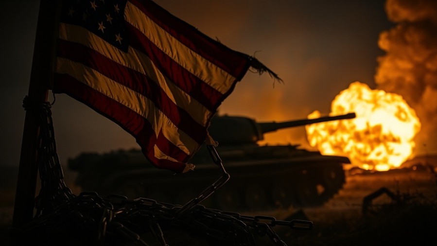 Intense scene with tattered American flag and broken chains, embodying Joseph Z's prophetic warnings.