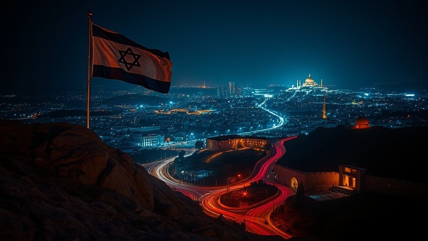 Night view of Israel city, highlighting its biblical prophecy significance amid current events.