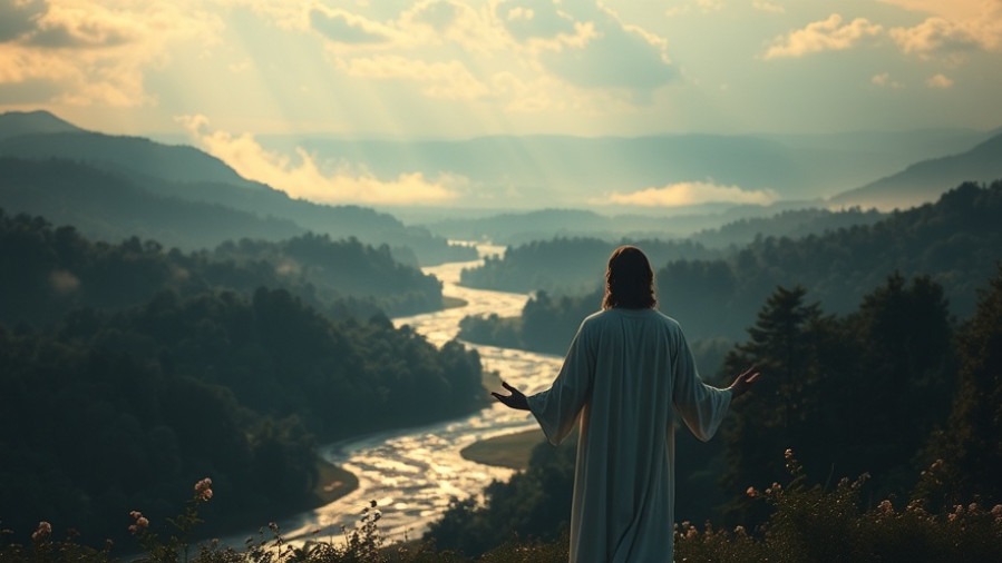 A serene landscape of faith and hope, embodying spiritual warfare and the power of prayer.