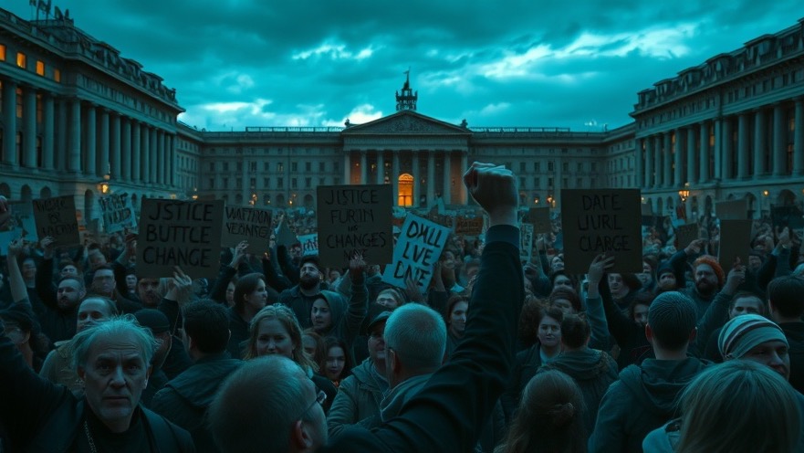 Cinematic protest scene depicting spiritual warfare with passionate beliefs, power of prayer.