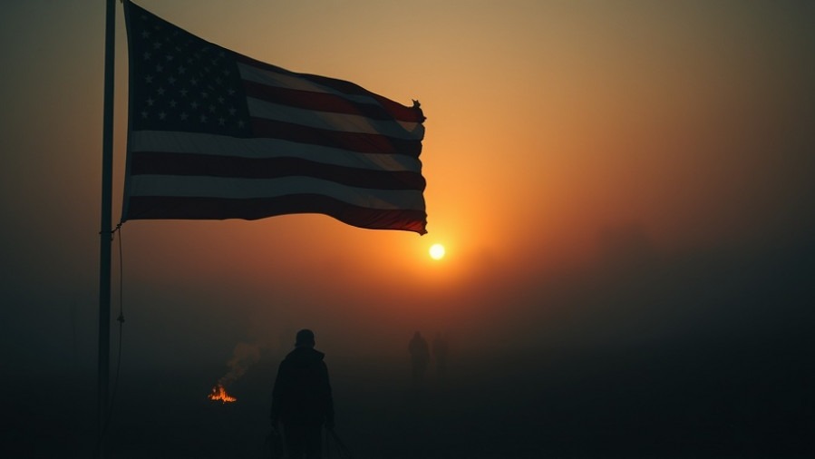 Cinematic American flag at sunrise, symbolizing spiritual warfare and personal breakthrough.