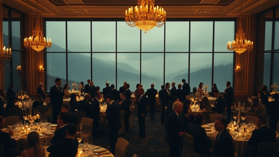 Elegant gala with prophetic leaders, a scene of spiritual breakthroughs and sophistication.