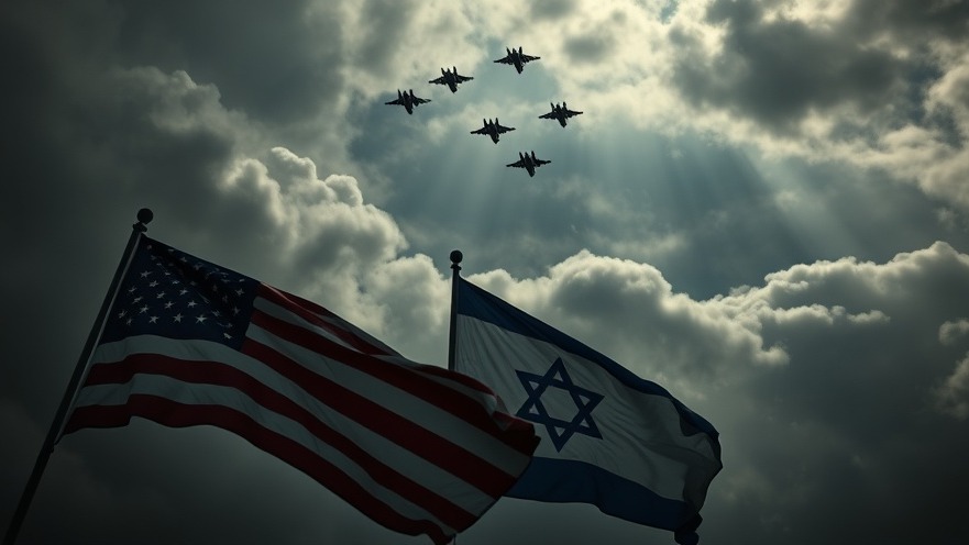 Dramatic scene of American and Israeli flags with jets, reflecting Lance Wallnau's prophetic insights.