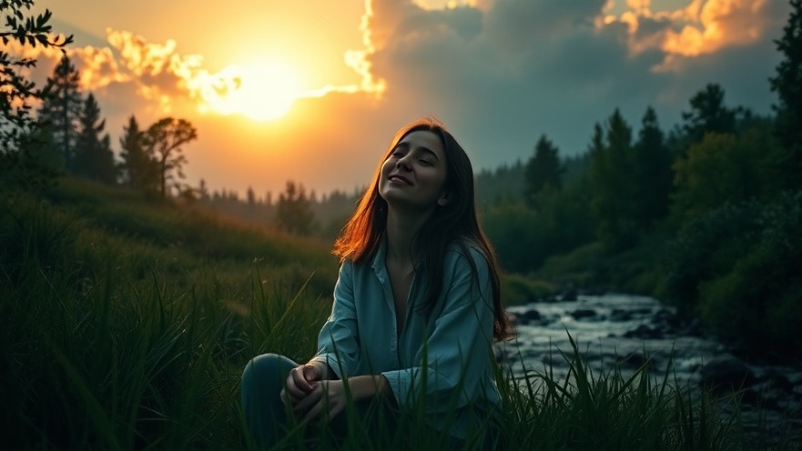 Young woman in peaceful forest, embodying spiritual warfare & the power of prayer.