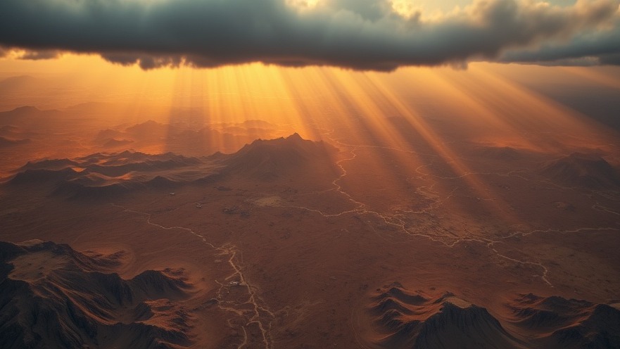 Trump's military strategies envisioned in a dawn-lit Persian landscape.