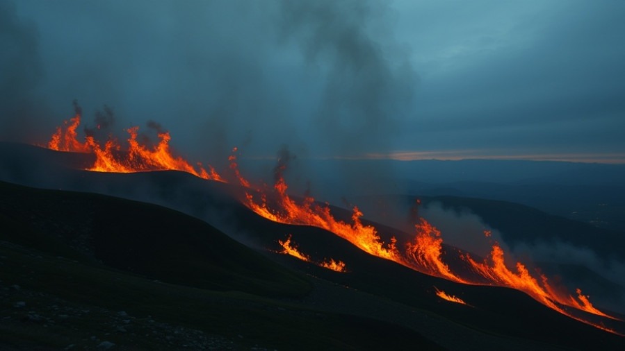 Rick Renner's message on spiritual resilience amidst trials captured in a fiery landscape.