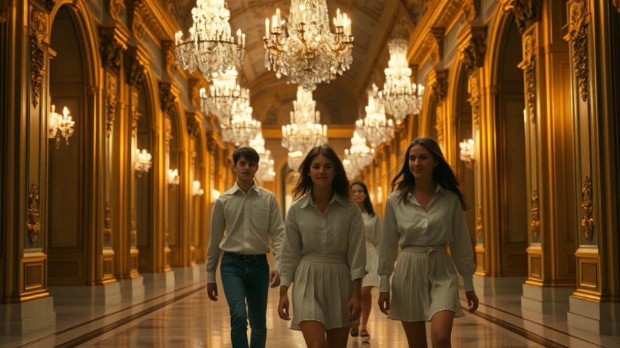 A grand hall of opulence symbolizing spiritual warfare, where revivalists experience personal breakthroughs.