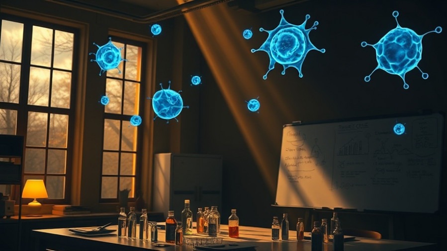 Cinematic lab scene blending faith and science with level 10 matrix visuals.