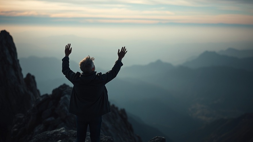 Lance Wallnau in worship on a mountain ridge, capturing prophetic insight and revival.