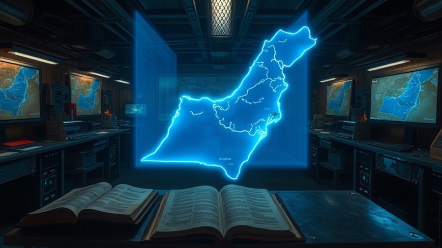 A cinematic lab with open Bibles and gold maps of Israel, highlighting spiritual warfare.
