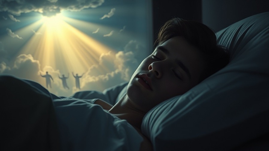 A young man dreams of the rapture, embodying eschatology in ethereal light.