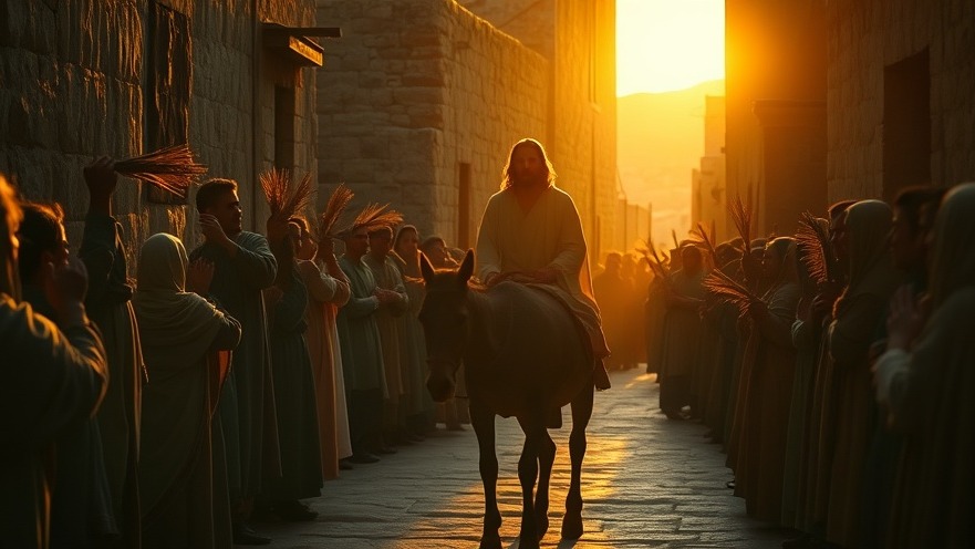 Jesus riding a donkey in an ancient village, symbolizing The Power Of Prayer.