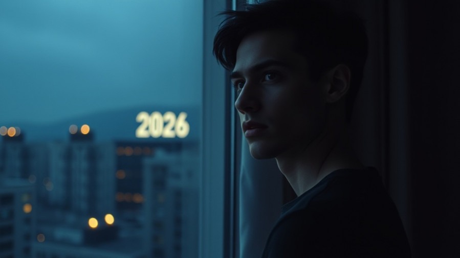 Contemplative scene of a person gazing at glowing '2026', reflecting on prophecy for Christians.