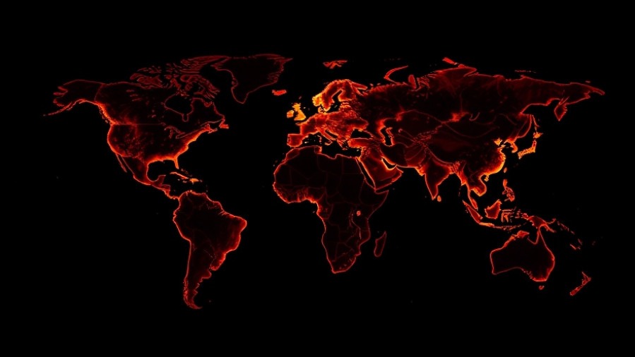 Dramatic world map in flames symbolizing Christian faith and spiritual warfare.