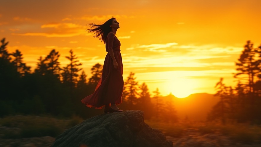 Patricia King in a cinematic sunset, embodying hope and spiritual warfare.