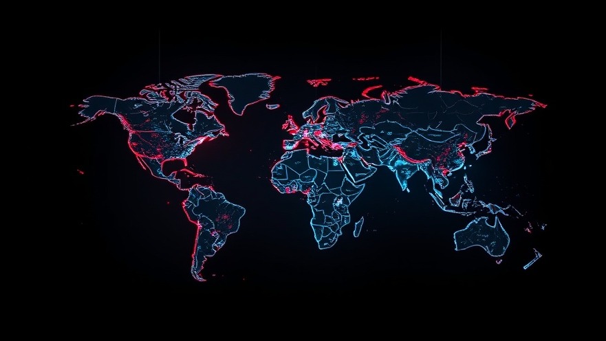 A dystopian digital world map symbolizing spiritual healing and global unrest.