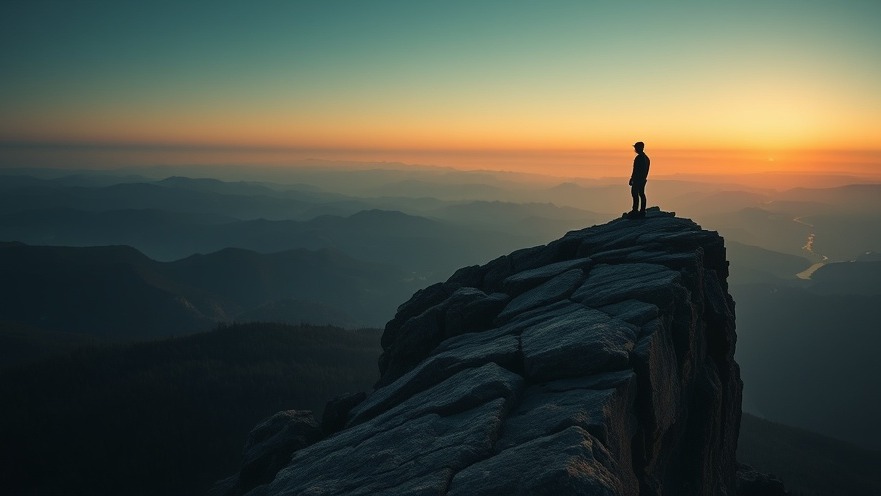 A solitary figure at dawn on a rocky cliff, embodying prayer warriors in spiritual warfare.