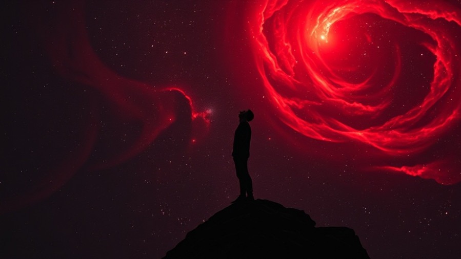 A person in spiritual alignment gazes at a radiant nebula, reflecting faith-driven revival.