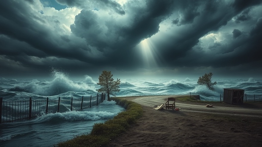 Cinematic floodwaters and light signify spiritual growth in a prophetic community.