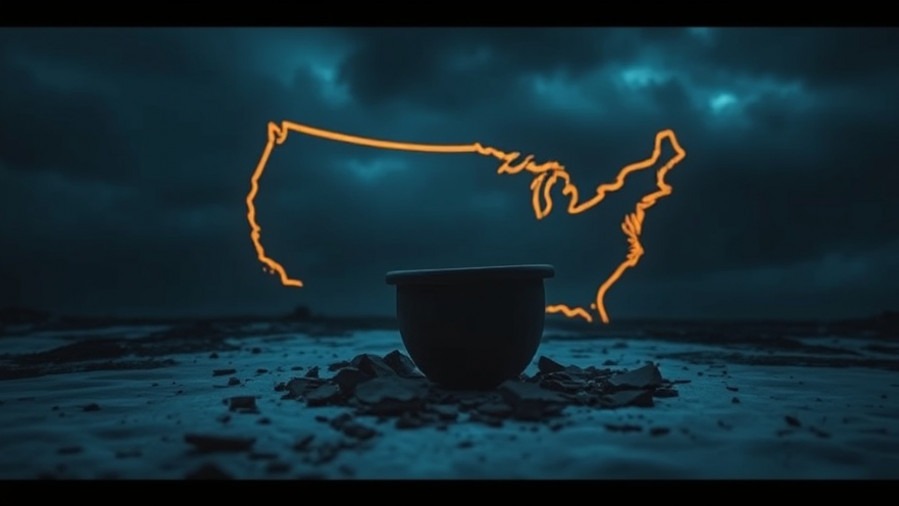 Dramatic scene depicting intercessory prayer, with a shattered pot under a stormy sky.