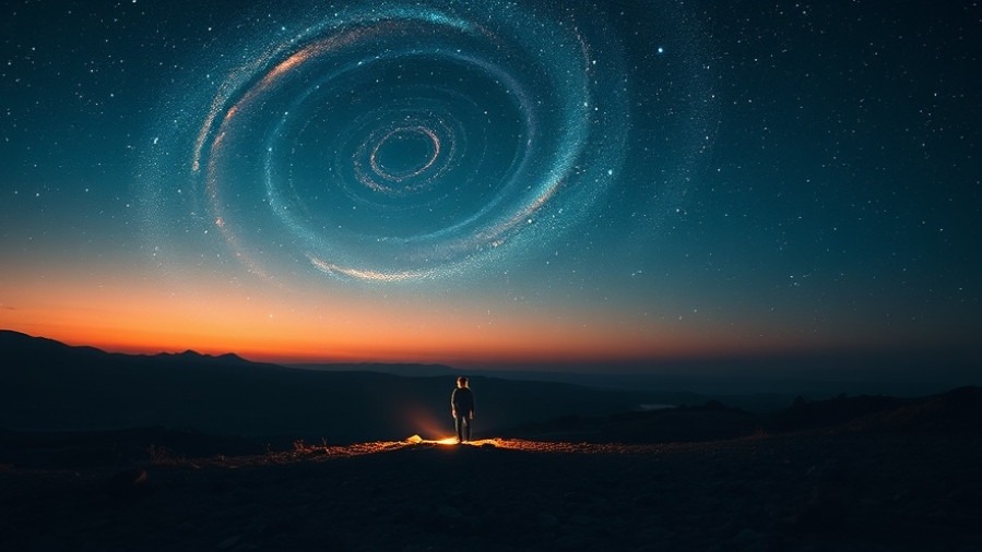 A serene figure under a cosmic swirl, embodying prophetic journalism and spiritual warfare.