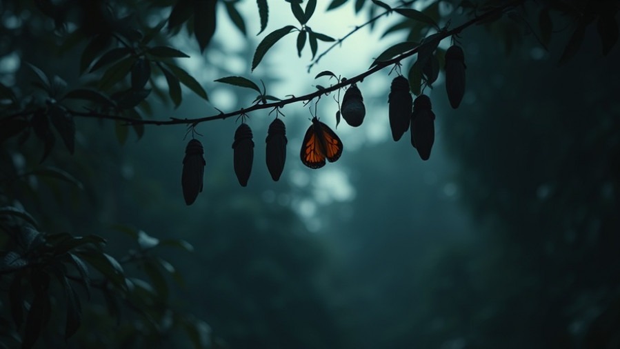 Divine interrupter: butterflies emerge, signaling prophetic message of spiritual renewal.