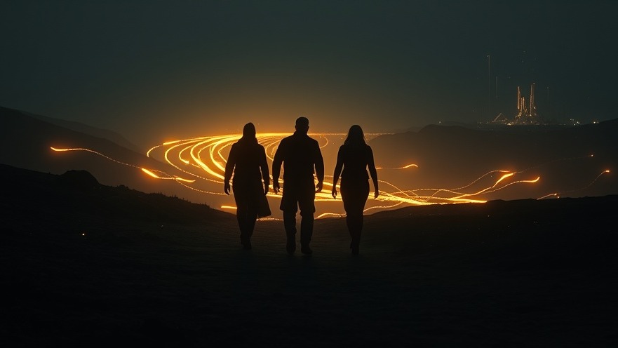 Cinematic scene of figures walking toward divine purpose, embodying biblical prophecy in intercessory prayer.