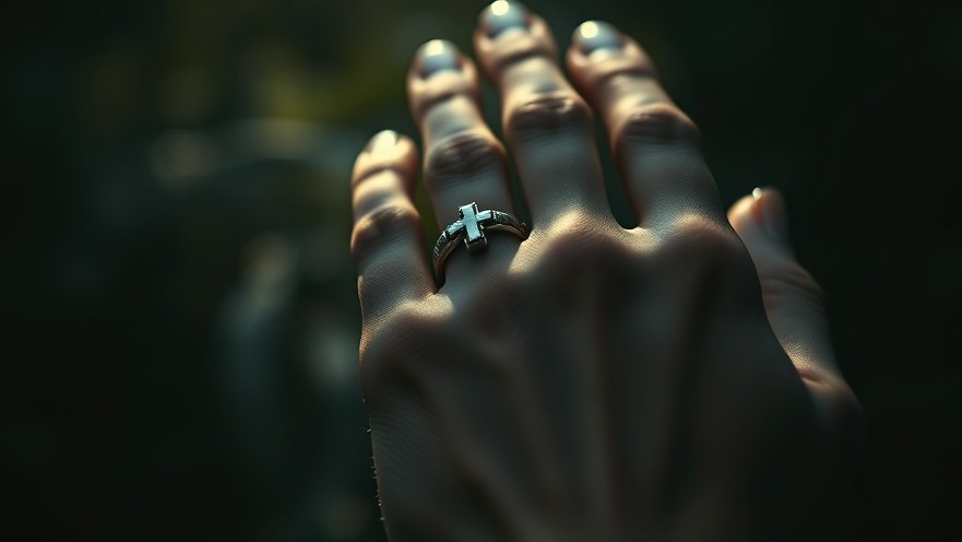Close-up of a hand with a cross ring, symbolizing prophetic insights and spiritual growth.