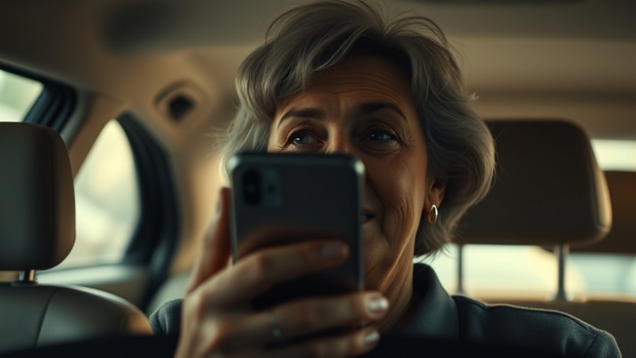 Older woman sharing Todd White teachings on smartphone, reflecting discernment in faith.