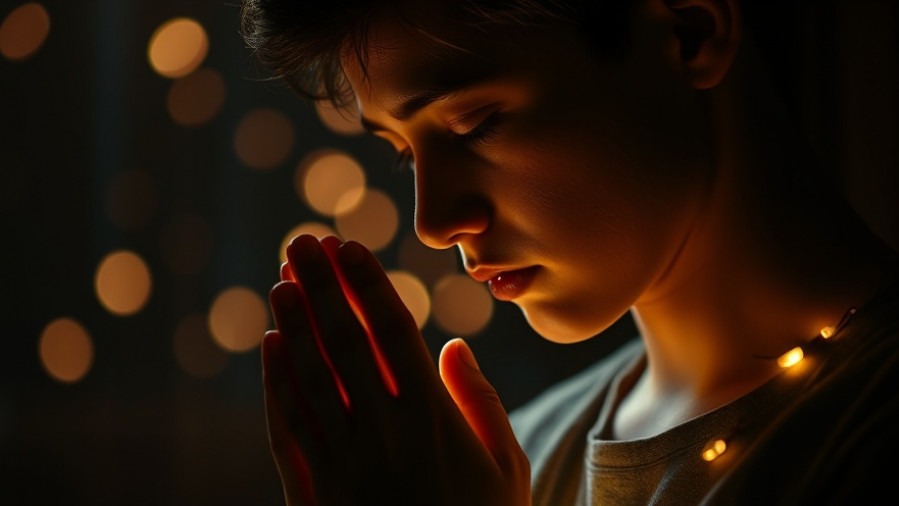 A serene young adult in prayer, embodying effective prayer and intercession.