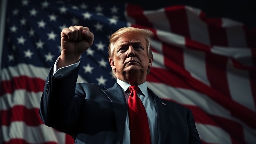 Donald Trump raising his fist against an American flag, symbolizing prophetic voices in the faith community.