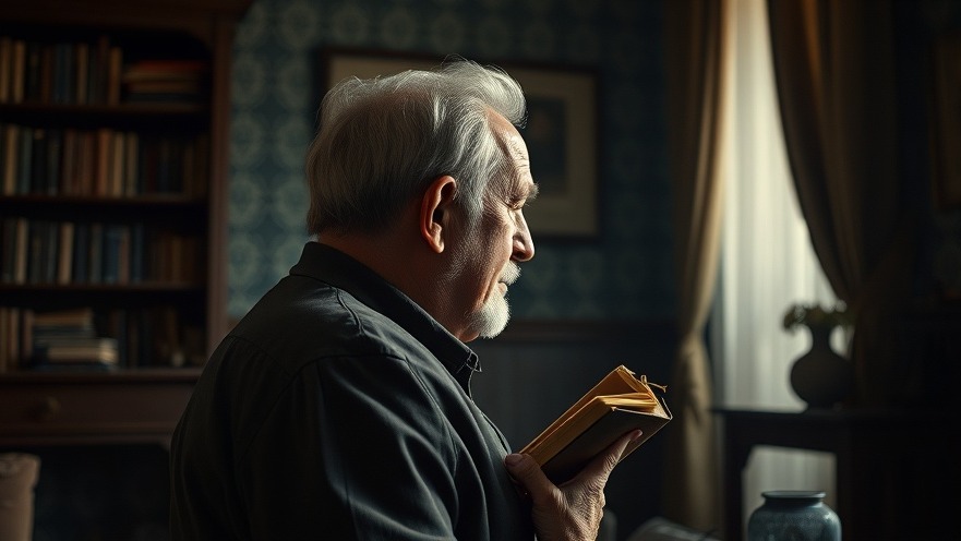 Elderly man in quiet room holding an old book, evoking Rick Renner's spiritual warfare themes.