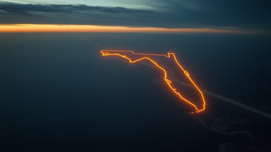 Cinematic aerial view of Florida at dawn, symbolizing spiritual awakening and prayer.