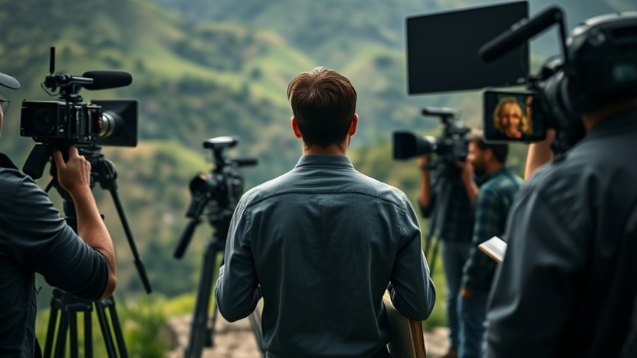 Rick Renner discusses spiritual warfare amidst a cinematic filming setup outdoors.