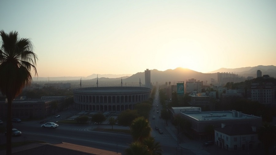 A tranquil Los Angeles dawn scene, reflecting spiritual warfare themes for Lance Wallnau's intercessors.