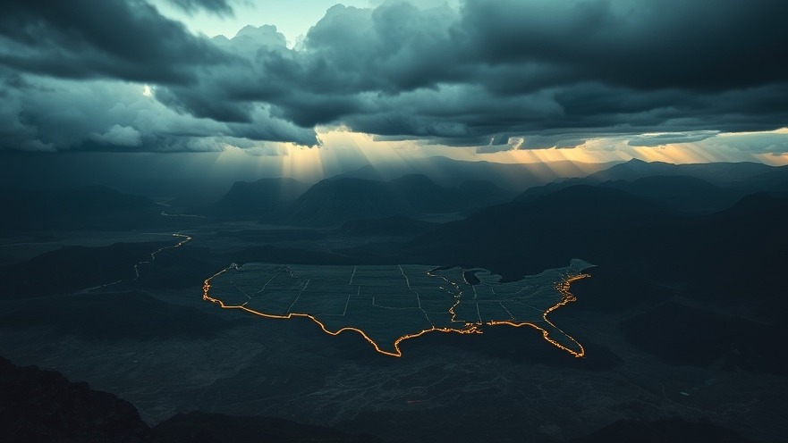 Cinematic landscape shaped like the U.S., depicting prophetic insights and revival.