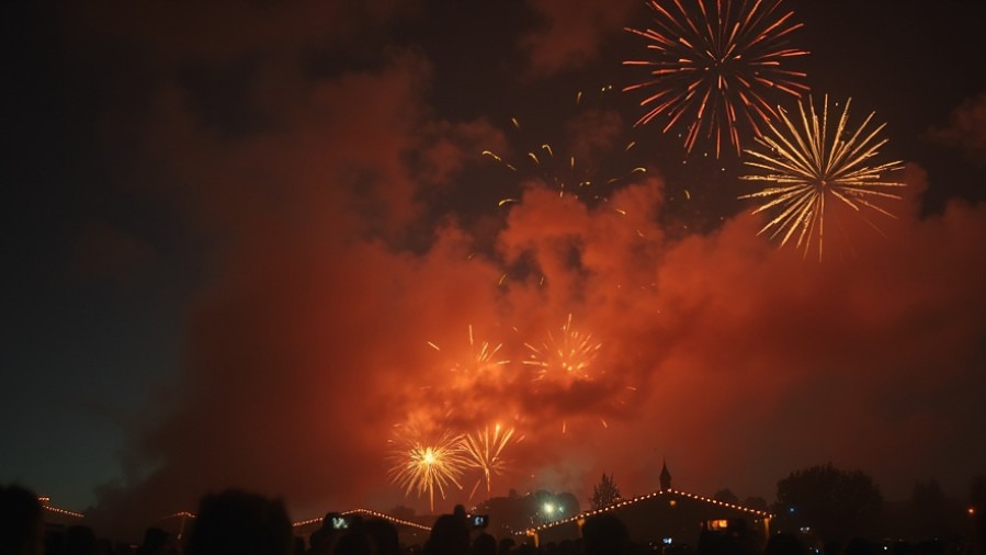 New Year reflection with gratitude and faith, capturing 2026 blessings amid vibrant fireworks.