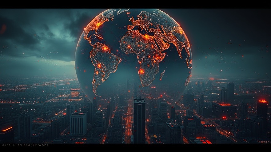 Prophetic insights shown in a lifelike Earth glowing with fire, reflecting economic decline.
