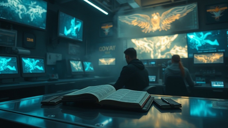 Futuristic lab scene blending technology and faith, exploring last trump and rapture timing.