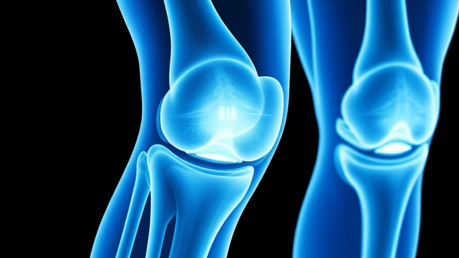 X-ray of human knee joints illustrating yogurt's impact on bone health