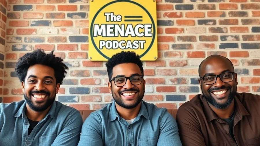 Men's Physique division podcast with three smiling men in virtual setup.