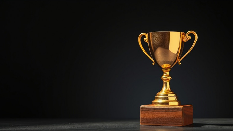 Golden trophy symbolizing EVLS Prague Pro 2025 results victory.