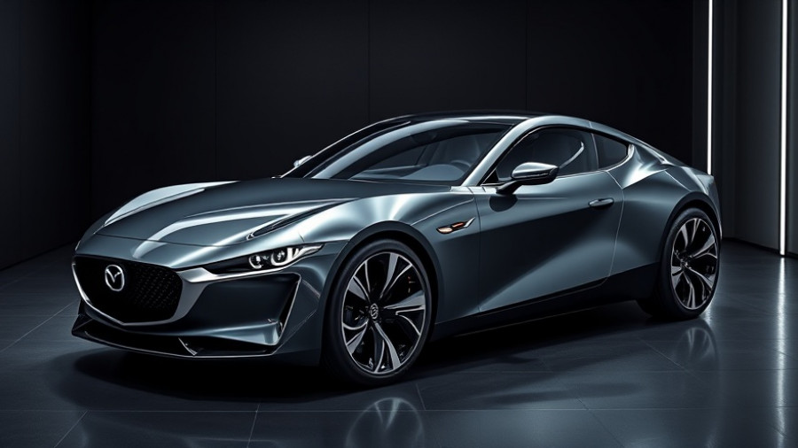 Mazda Vision X-Coupe highlighting sustainability innovations in a studio.
