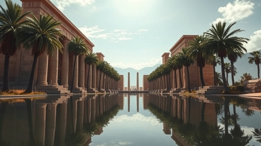 Ancient Egyptian ruins with reflections, cool science stories.